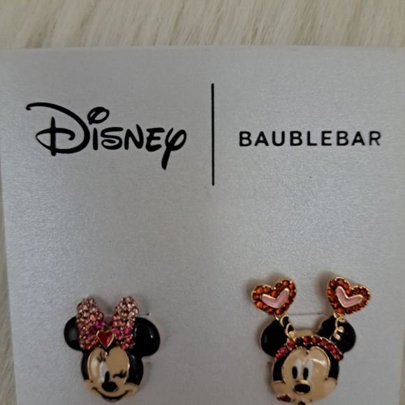 BaubleBar X Disney Valentine's Day Minnie & Mickey Kissing Stud Earrings - Picture 3 of 5